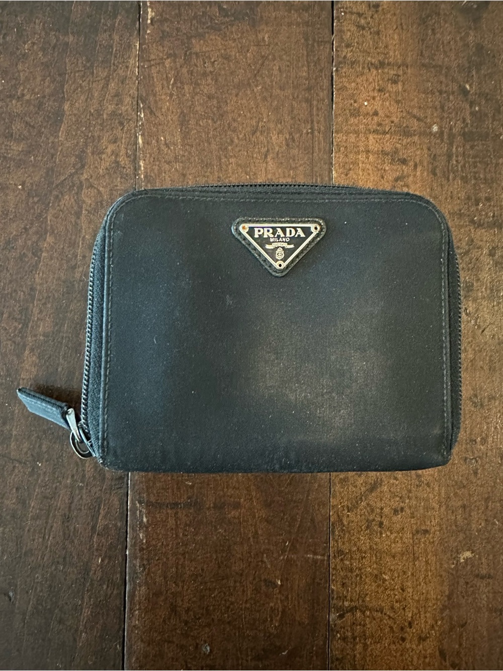 Prada zip-around wallet in black